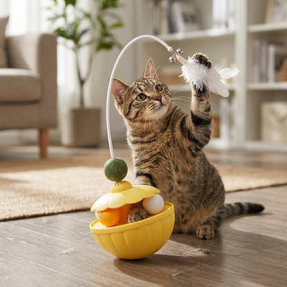 Interactive Wobble Cat Toy Feeder.