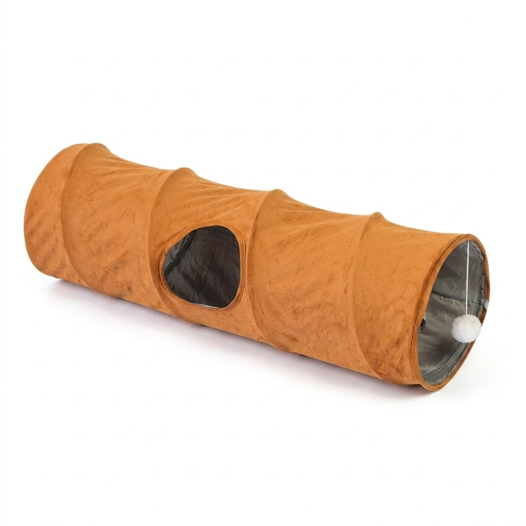 Foldable Plush Cat Tunnel.
