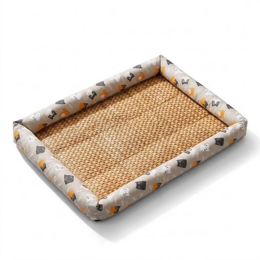 Linen Avocado Cooling Pet Mat.