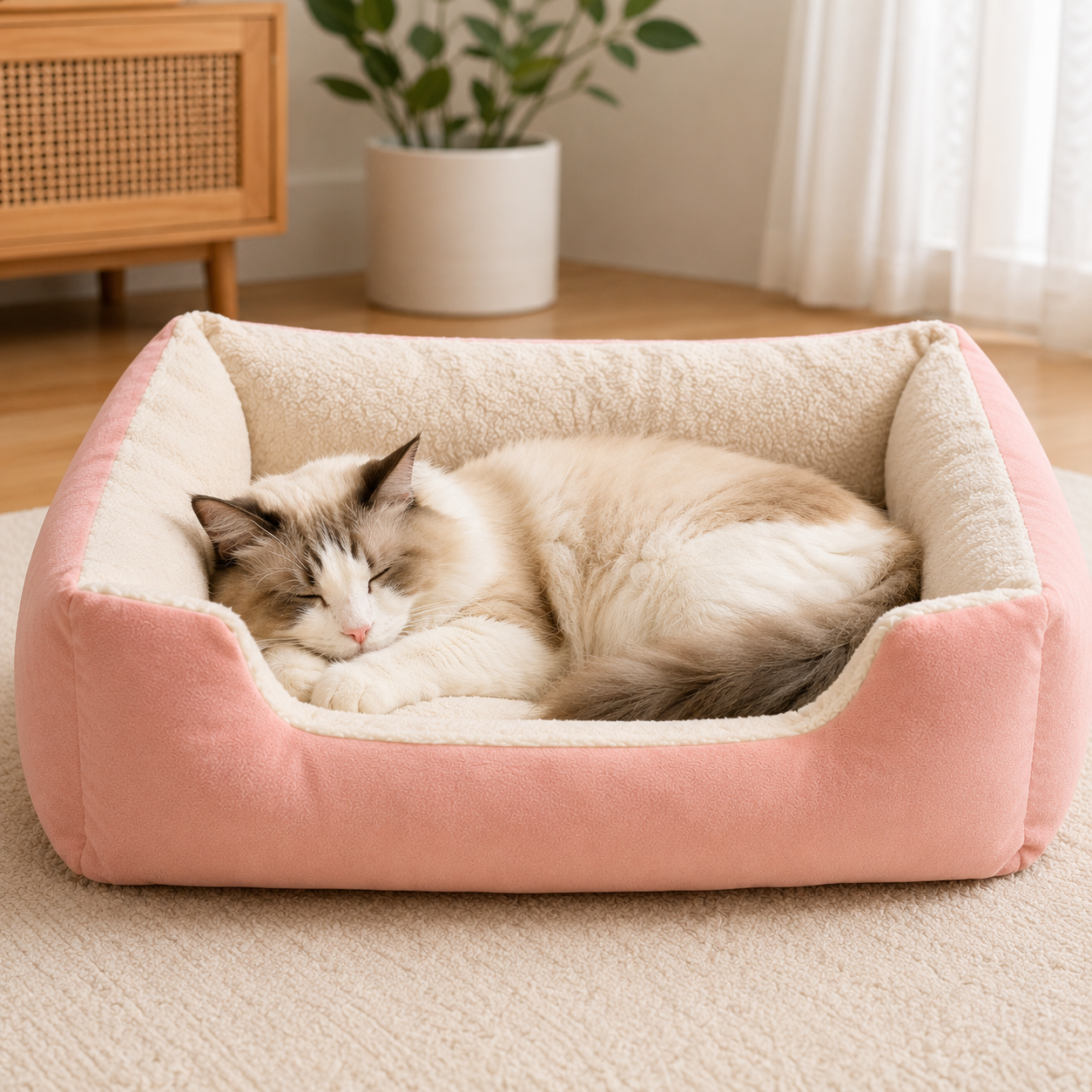 Square Plush Pet Bed.